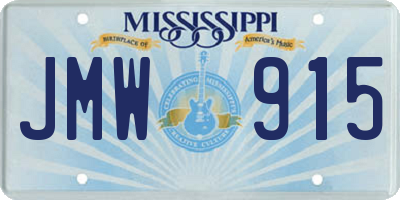 MS license plate JMW915