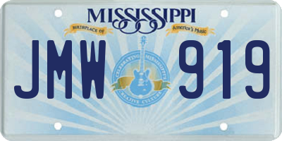 MS license plate JMW919