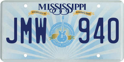 MS license plate JMW940