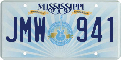 MS license plate JMW941