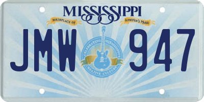 MS license plate JMW947