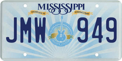 MS license plate JMW949