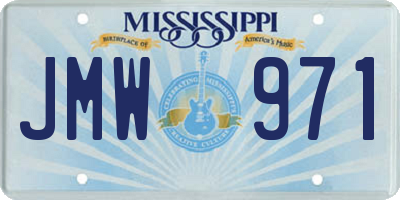 MS license plate JMW971