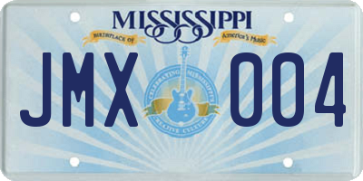 MS license plate JMX004