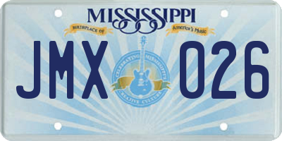 MS license plate JMX026