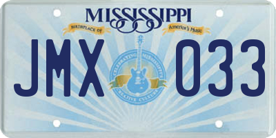 MS license plate JMX033