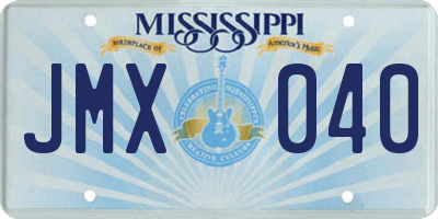 MS license plate JMX040