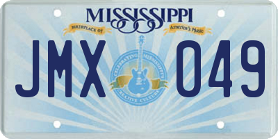 MS license plate JMX049