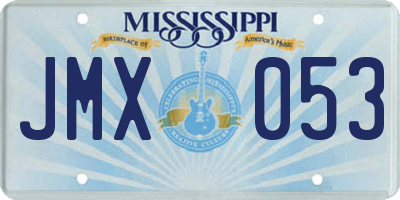 MS license plate JMX053
