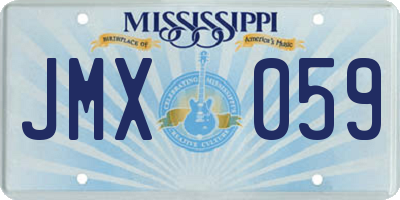 MS license plate JMX059
