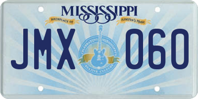 MS license plate JMX060