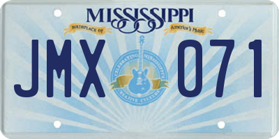MS license plate JMX071