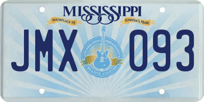 MS license plate JMX093