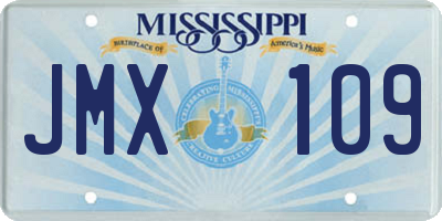 MS license plate JMX109