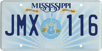 MS license plate JMX116
