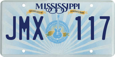 MS license plate JMX117