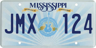 MS license plate JMX124