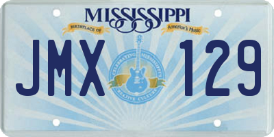 MS license plate JMX129