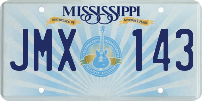 MS license plate JMX143