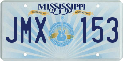MS license plate JMX153