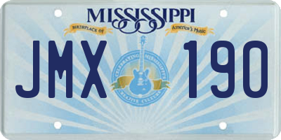 MS license plate JMX190