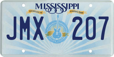 MS license plate JMX207