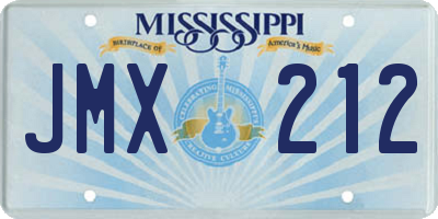 MS license plate JMX212