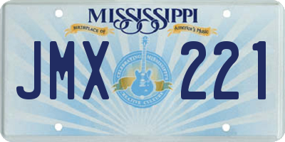 MS license plate JMX221