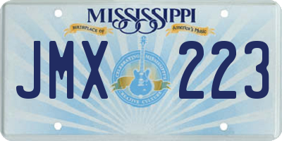 MS license plate JMX223
