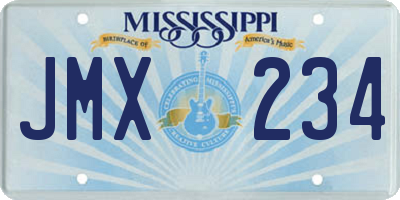 MS license plate JMX234