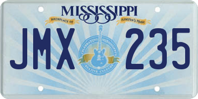 MS license plate JMX235