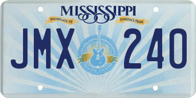 MS license plate JMX240