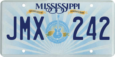 MS license plate JMX242