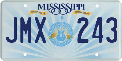 MS license plate JMX243