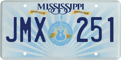MS license plate JMX251
