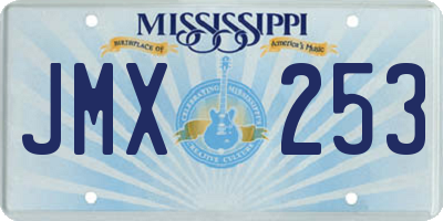 MS license plate JMX253