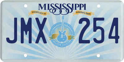 MS license plate JMX254