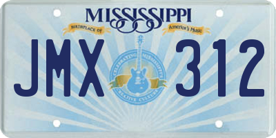 MS license plate JMX312