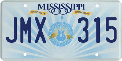 MS license plate JMX315