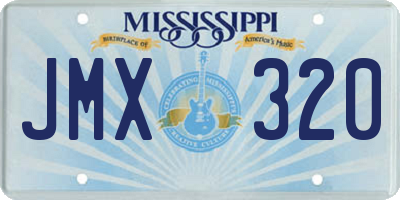 MS license plate JMX320