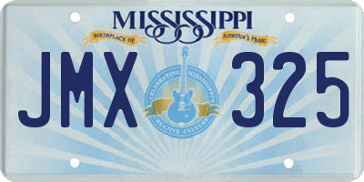 MS license plate JMX325