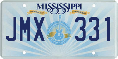 MS license plate JMX331
