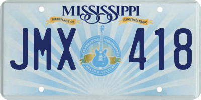 MS license plate JMX418