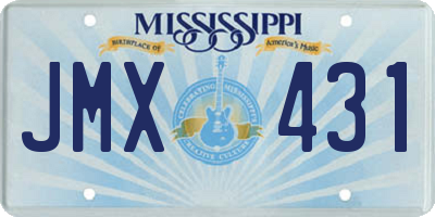 MS license plate JMX431