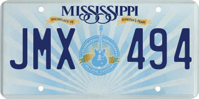 MS license plate JMX494