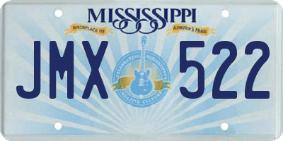 MS license plate JMX522
