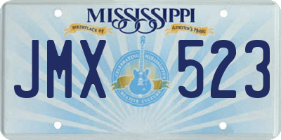 MS license plate JMX523