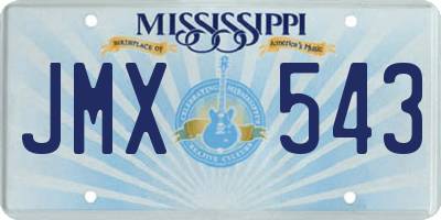 MS license plate JMX543