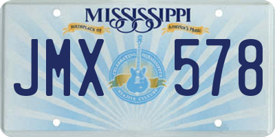 MS license plate JMX578
