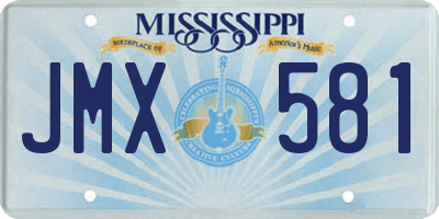 MS license plate JMX581